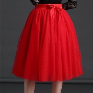 Knee Length Tulle Tutu Prom Party Skirt
